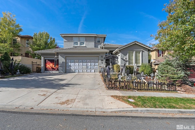 front facade with a garage