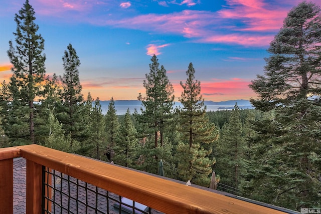 exterior space featuring a mountain view