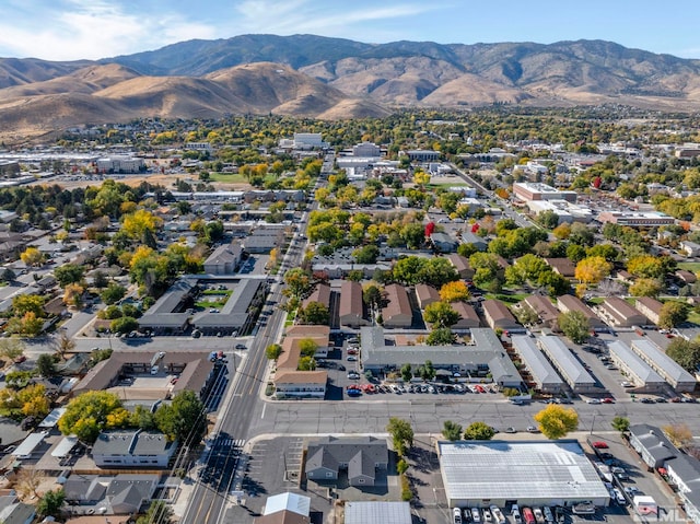 aerial view featuring a mountain view