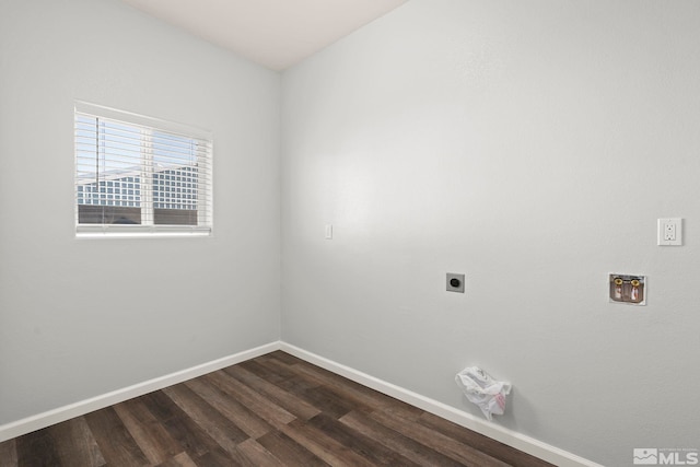 washroom with washer hookup, hardwood / wood-style floors, and hookup for an electric dryer