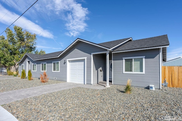 ranch-style home with a garage