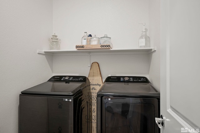 laundry area featuring independent washer and dryer