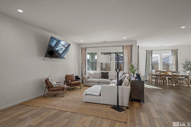 living room featuring hardwood / wood-style floors