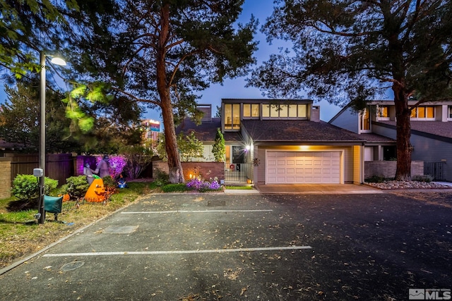 view of front facade featuring a garage