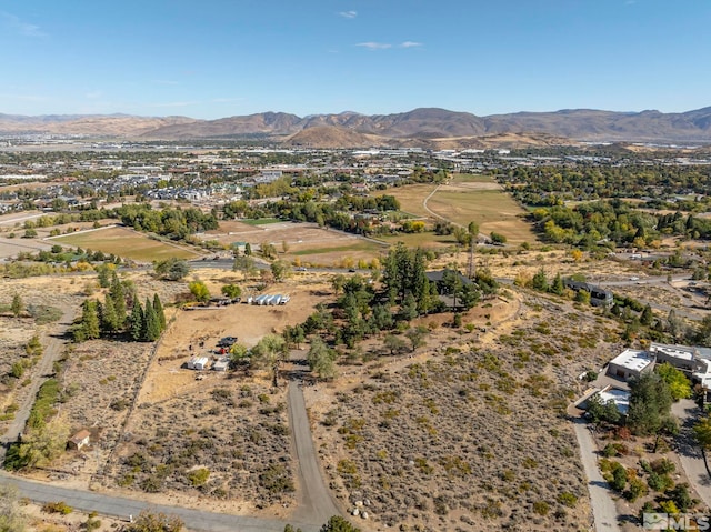 aerial view with a mountain view