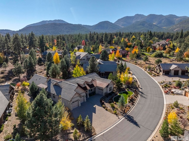 aerial view featuring a mountain view