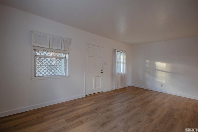 foyer with hardwood / wood-style flooring