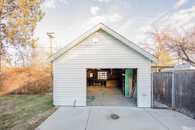 view of garage