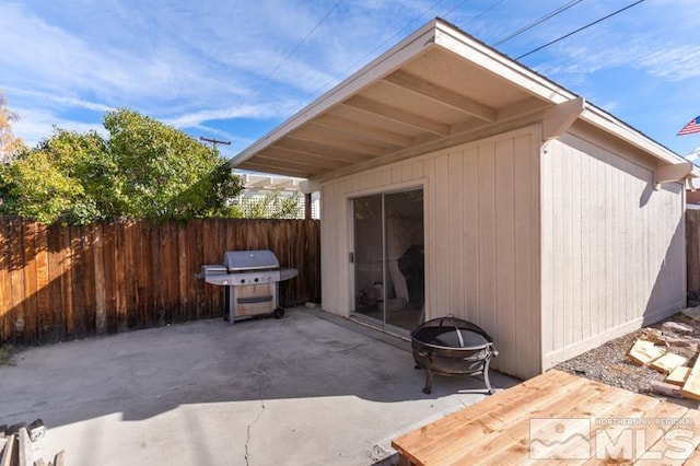 view of patio / terrace featuring a grill