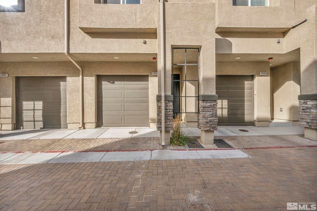 exterior space featuring a garage