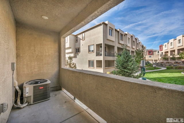 balcony featuring cooling unit