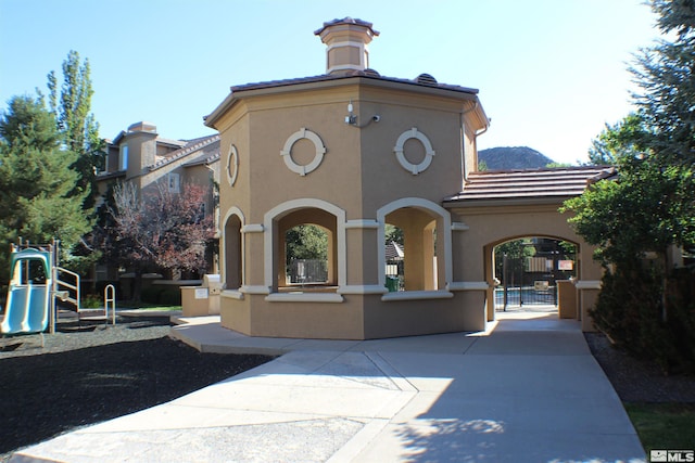 exterior space with a mountain view