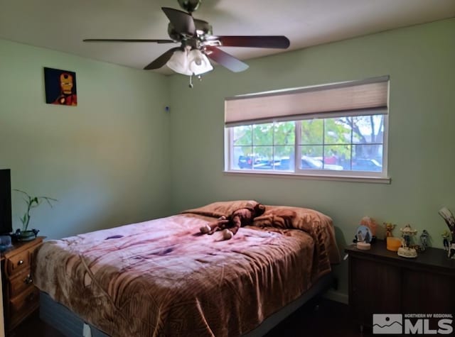 bedroom with ceiling fan