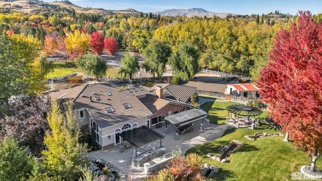 aerial view featuring a mountain view