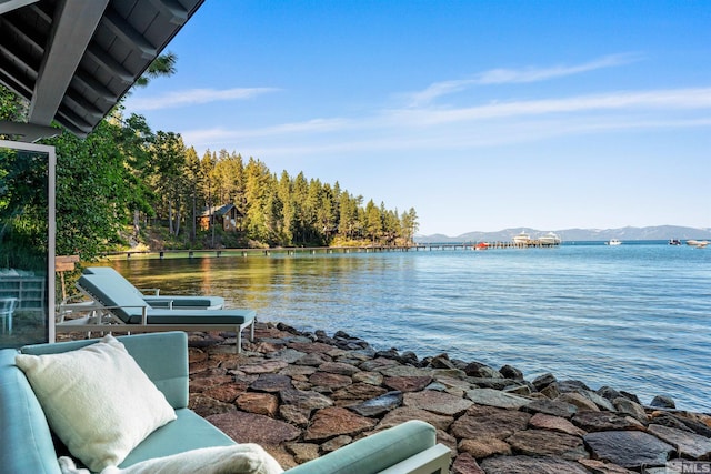 property view of water featuring a mountain view