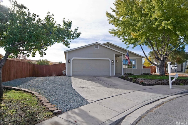 ranch-style home with a garage