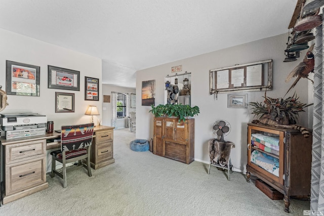office space featuring light colored carpet