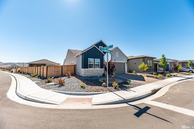 single story home with a garage