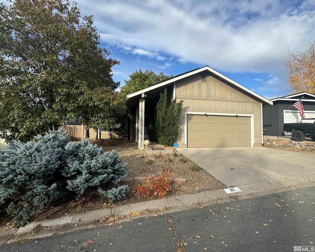 view of front of house with a garage