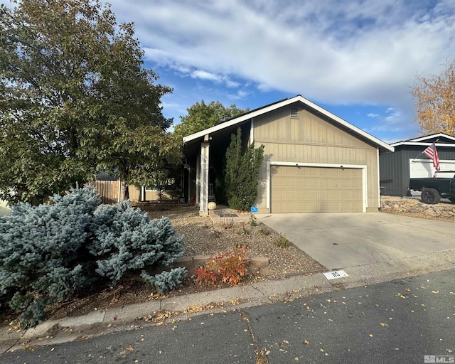 view of front of house with a garage