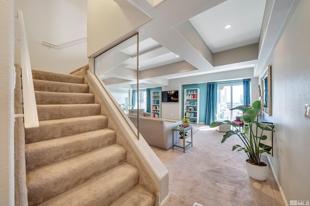 stairway with carpet