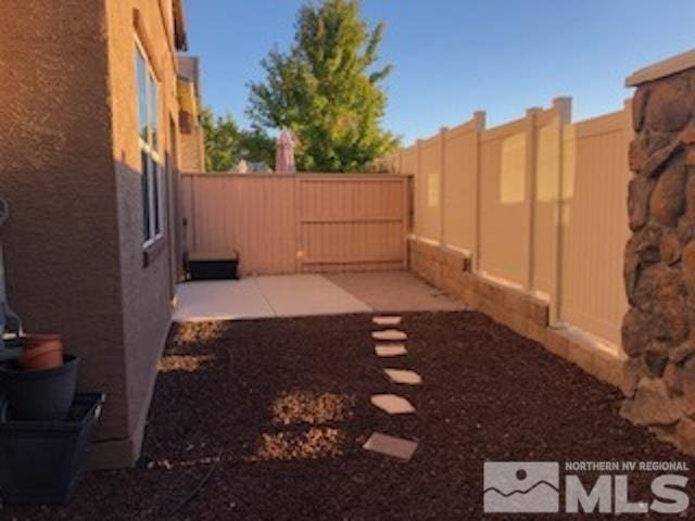 view of yard with a patio area