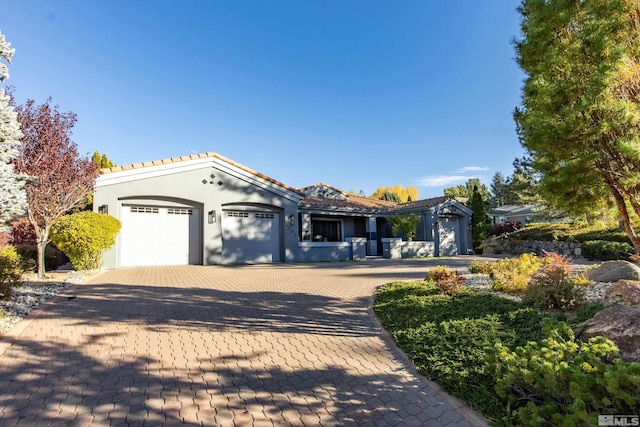 view of front of house with a garage