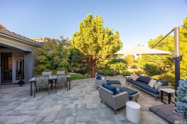 view of patio / terrace featuring an outdoor hangout area