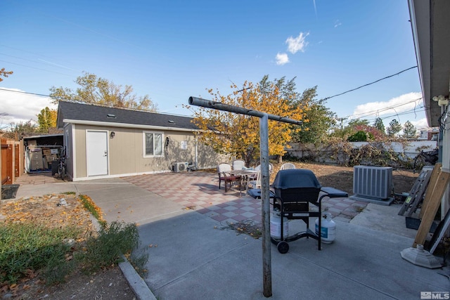 view of patio / terrace with area for grilling and central AC