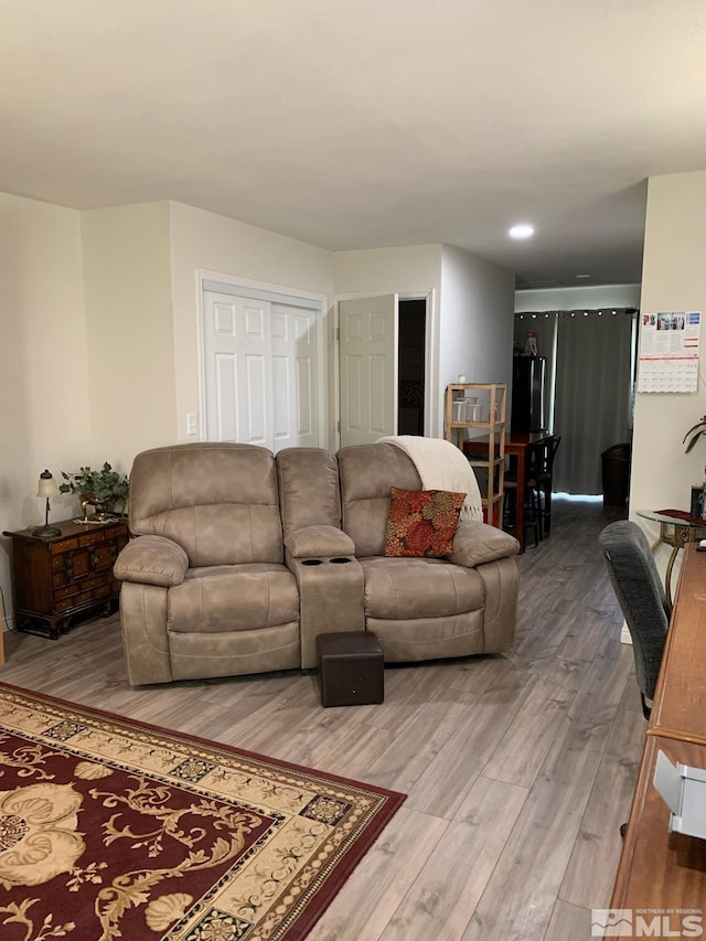 living room featuring hardwood / wood-style flooring