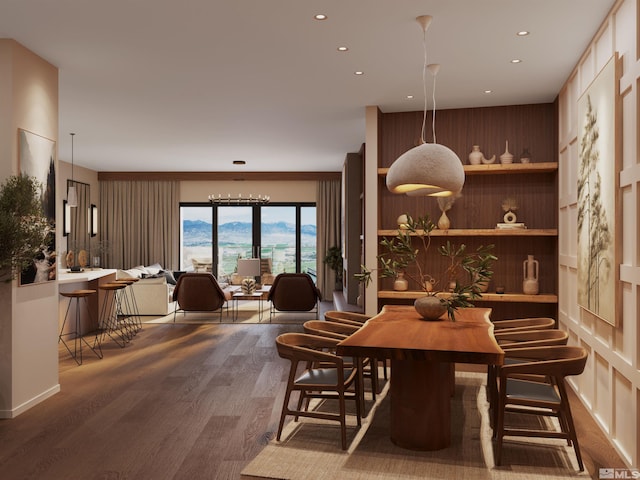 dining room featuring wood-type flooring