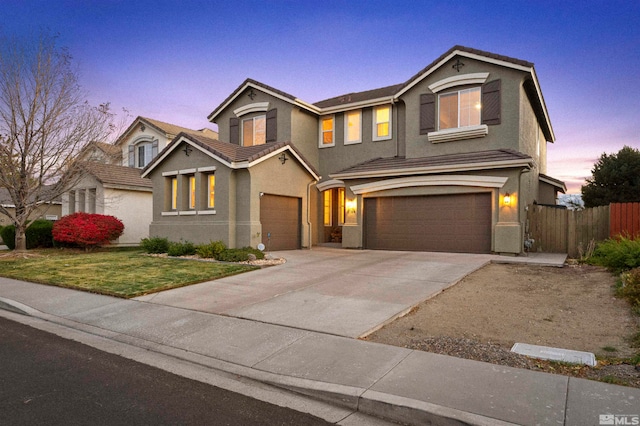 view of front facade with a garage