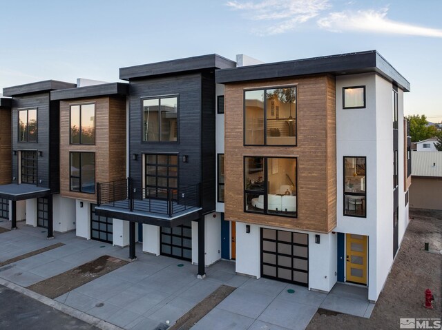 contemporary home featuring a garage