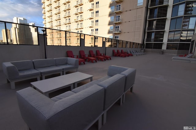 view of patio featuring an outdoor living space