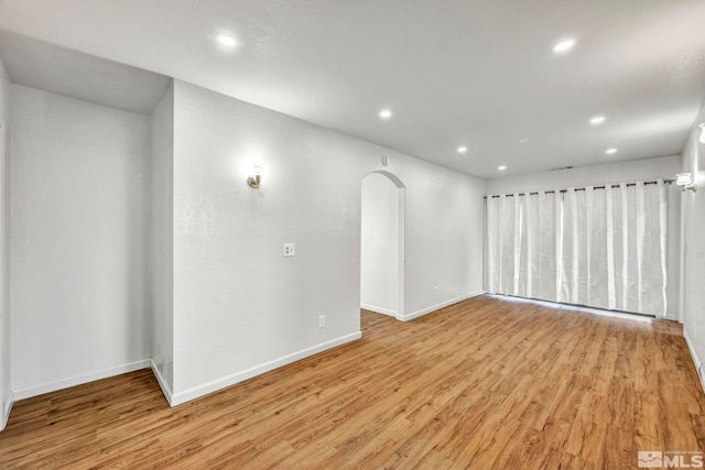 empty room featuring light wood-type flooring