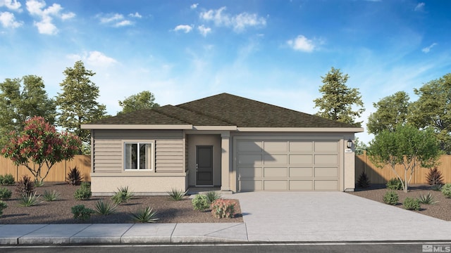 view of front of home with a garage