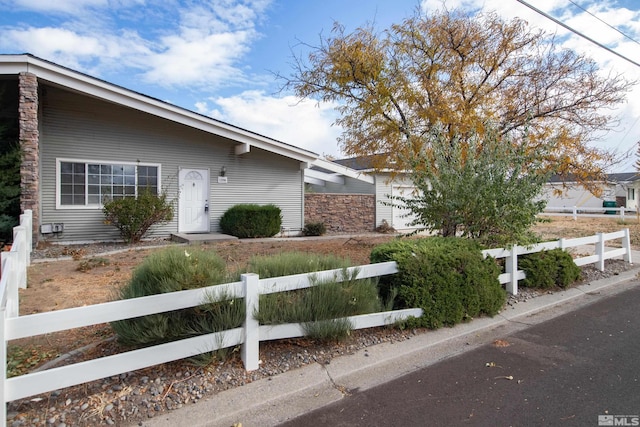 view of single story home