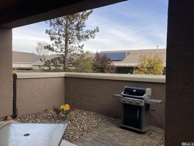 view of patio with area for grilling