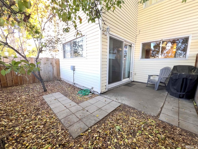 view of patio with a grill