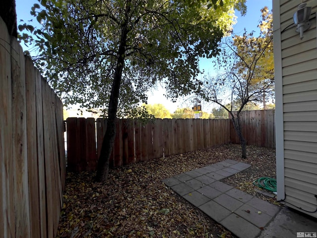 view of yard at dusk