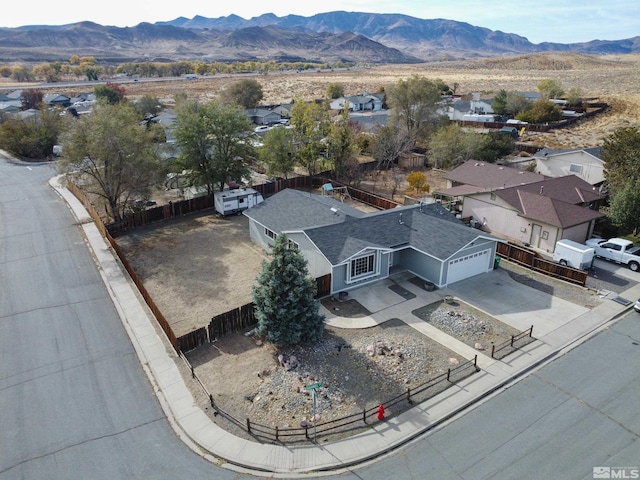 bird's eye view featuring a mountain view