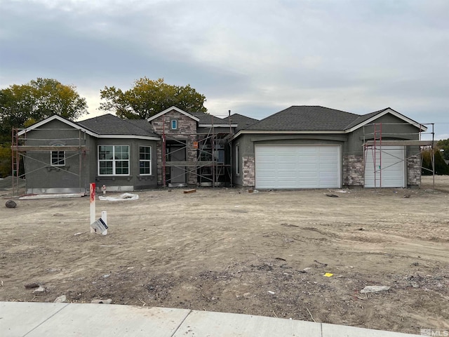 view of front of house with a garage