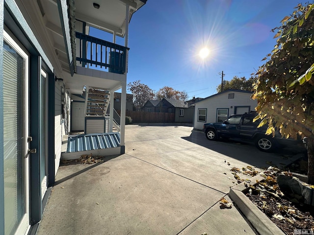 view of patio / terrace featuring a balcony