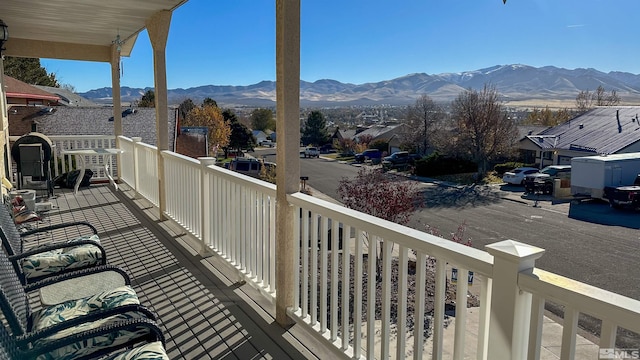 balcony with a mountain view