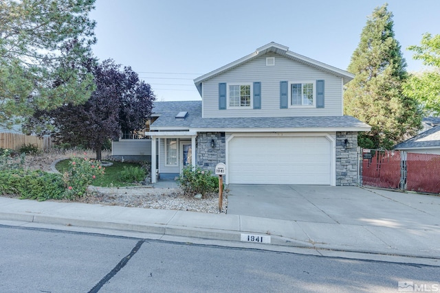 view of front facade with a garage