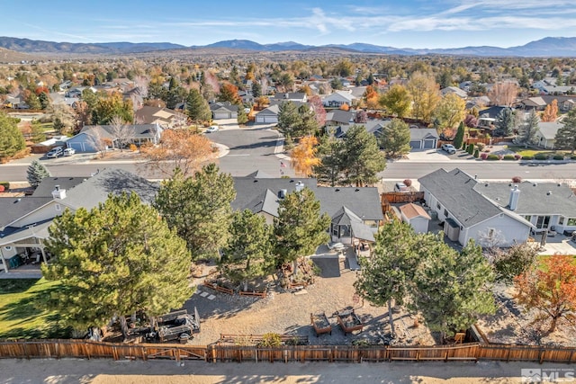 aerial view featuring a mountain view