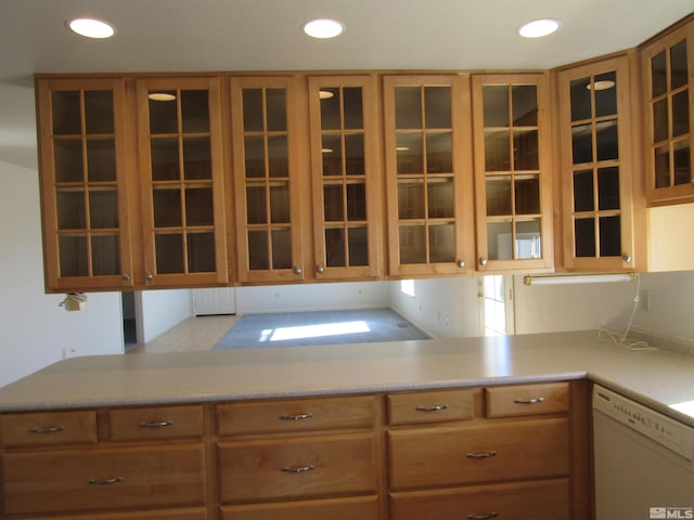 kitchen with white dishwasher