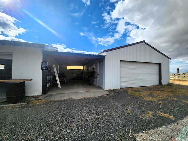 garage with a detached garage