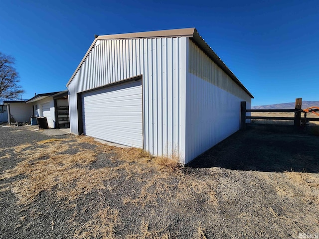 view of detached garage