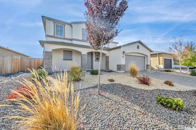 view of property featuring a garage